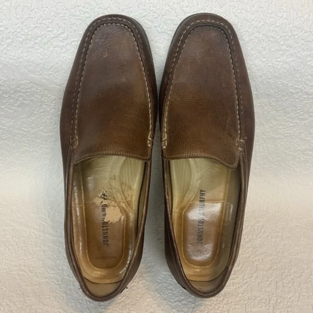Johnston Murphy Cognac Brown Casual Dress Shoes Men 10M Brazil Leather‎